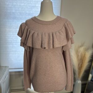 Madewell Women's Ruffled Pink Sweater